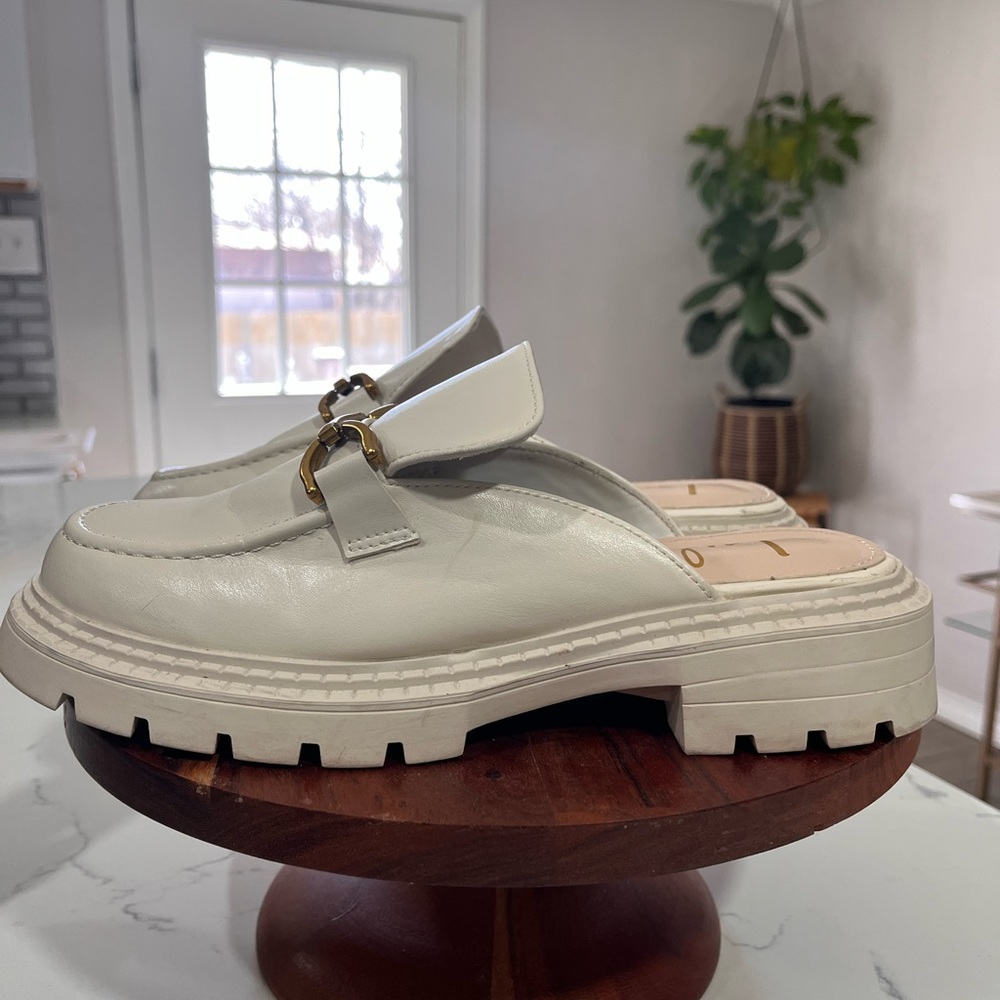 Off-white loafer mules from Lulus